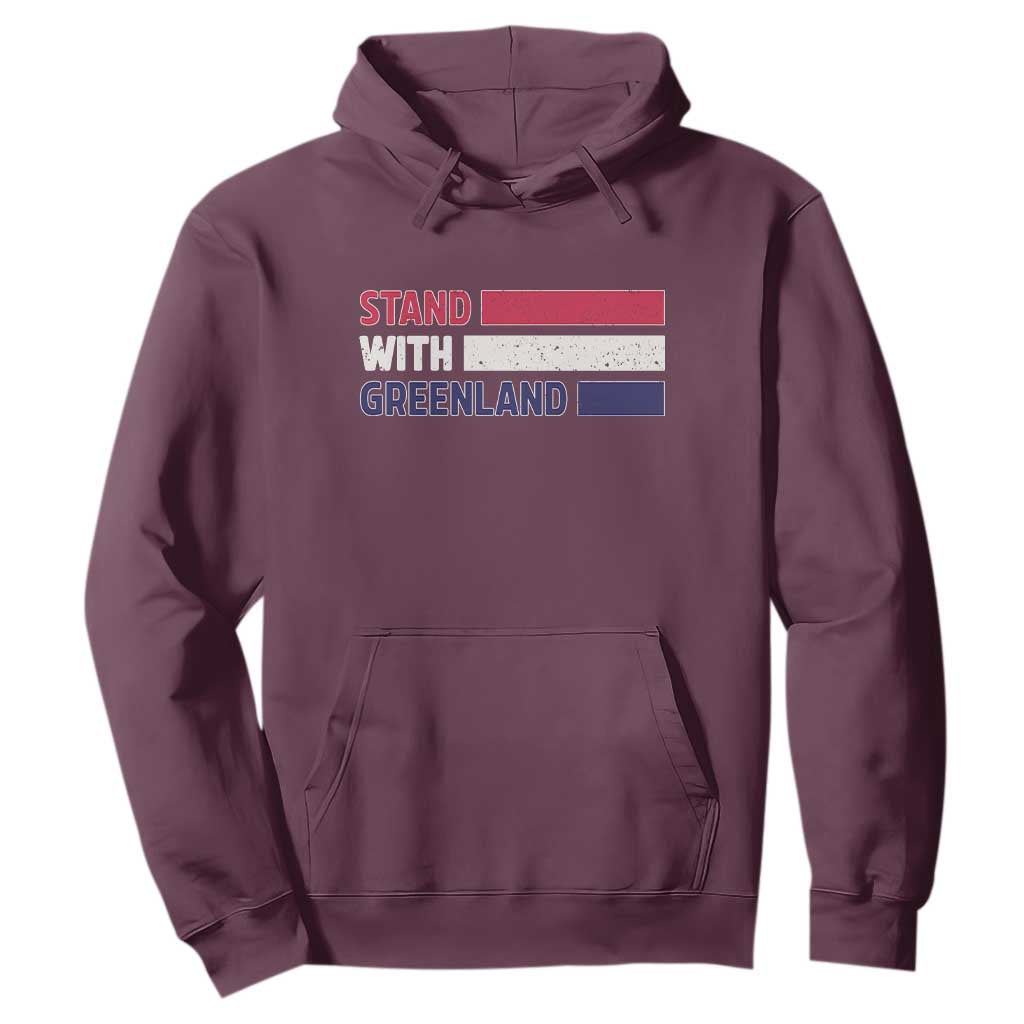 Vintage Retro Stand With Greenland Hoodie Support Greenlander Gift TS12 Maroon Print Your Wear