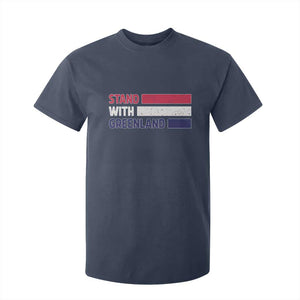 Vintage Retro Stand With Greenland T Shirt For Kid Support Greenlander Gift TS12 Navy Print Your Wear