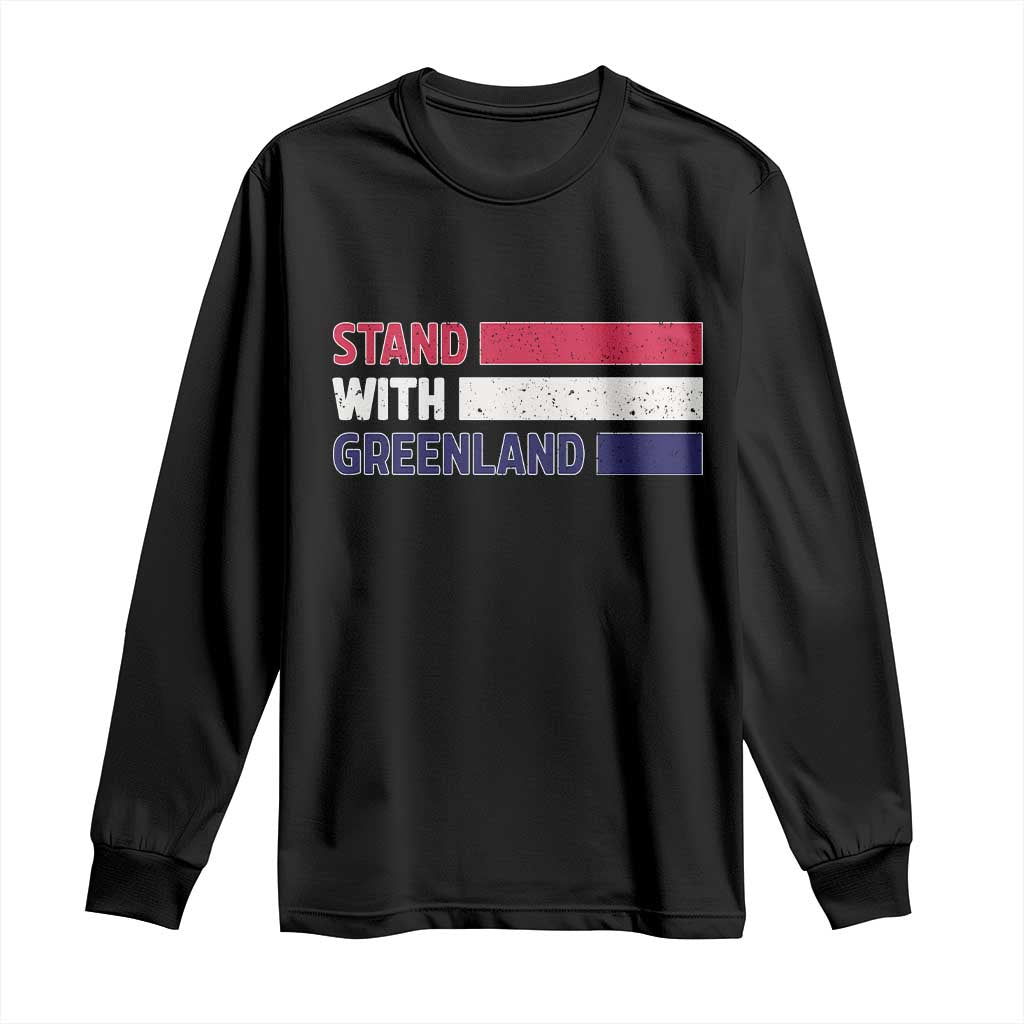 Vintage Retro Stand With Greenland Long Sleeve Shirt Support Greenlander Gift TS12 Black Print Your Wear
