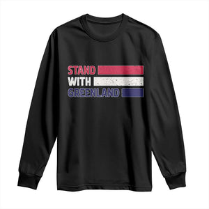 Vintage Retro Stand With Greenland Long Sleeve Shirt Support Greenlander Gift TS12 Black Print Your Wear