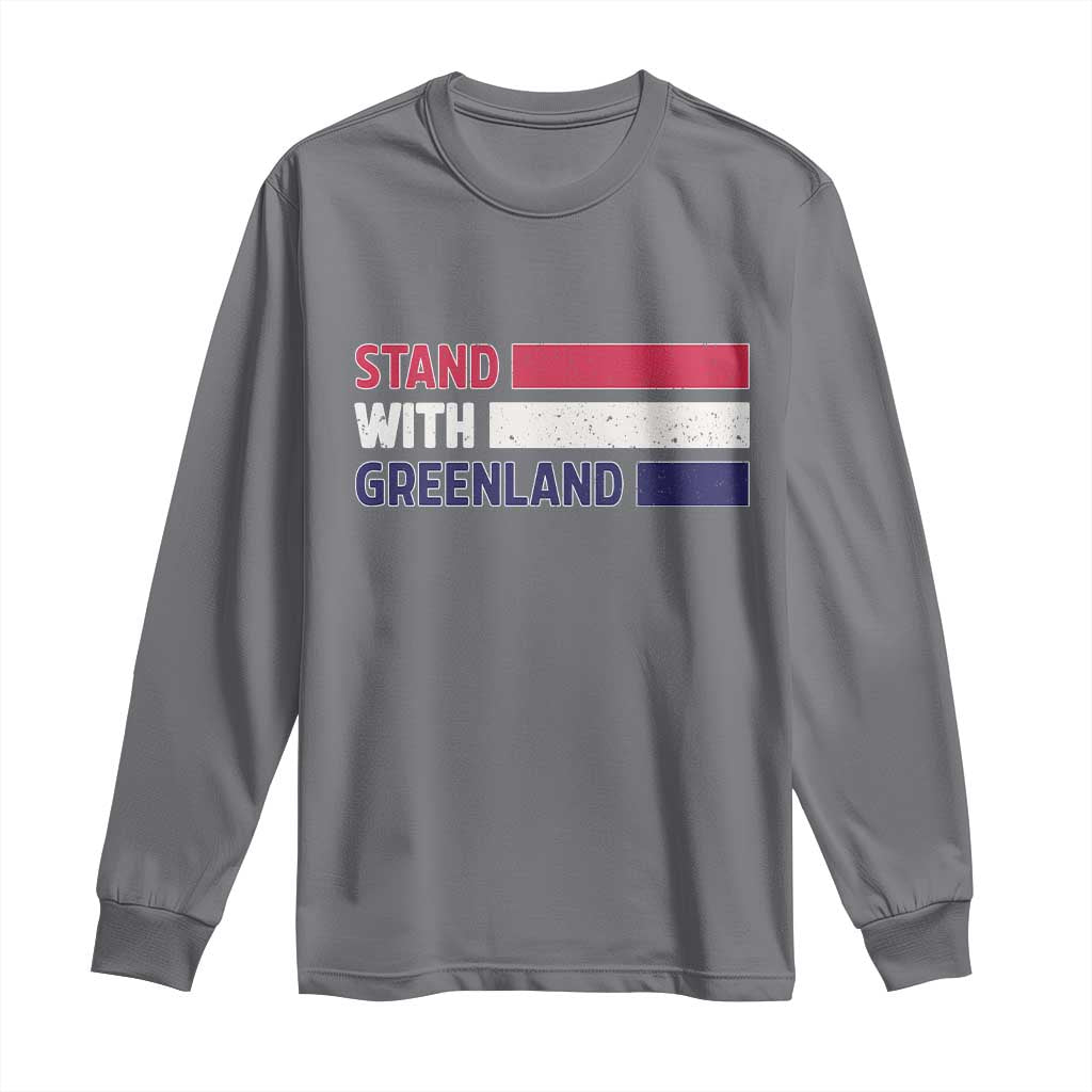 Vintage Retro Stand With Greenland Long Sleeve Shirt Support Greenlander Gift TS12 Charcoal Print Your Wear