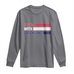 Vintage Retro Stand With Greenland Long Sleeve Shirt Support Greenlander Gift TS12 Charcoal Print Your Wear