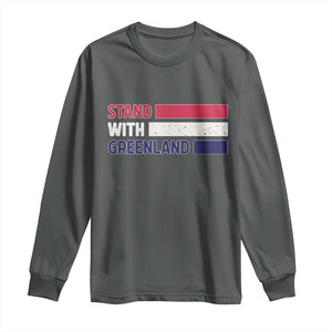Vintage Retro Stand With Greenland Long Sleeve Shirt Support Greenlander Gift TS12 Dark Heather Print Your Wear