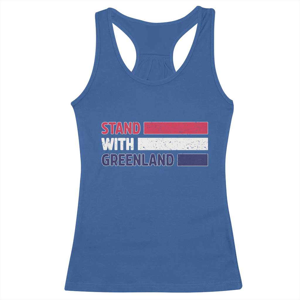 Vintage Retro Stand With Greenland Racerback Tank Top Support Greenlander Gift TS12 Royal Blue Print Your Wear