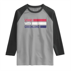 Vintage Retro Stand With Greenland Raglan Shirt Support Greenlander Gift TS12 Sport Gray Black Print Your Wear