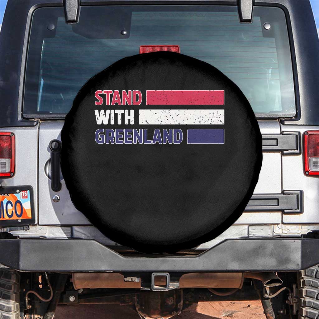 Vintage Retro Stand With Greenland Spare Tire Cover Support Greenlander Gift TS12 No hole Black Print Your Wear