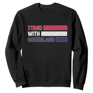 Vintage Retro Stand With Greenland Sweatshirt Support Greenlander Gift TS12 Black Print Your Wear