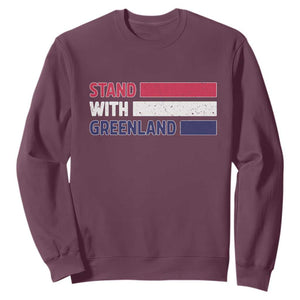 Vintage Retro Stand With Greenland Sweatshirt Support Greenlander Gift TS12 Maroon Print Your Wear
