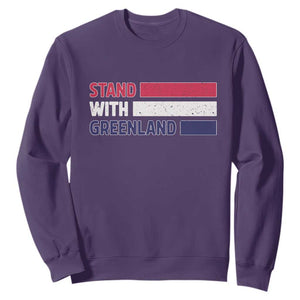 Vintage Retro Stand With Greenland Sweatshirt Support Greenlander Gift TS12 Purple Print Your Wear
