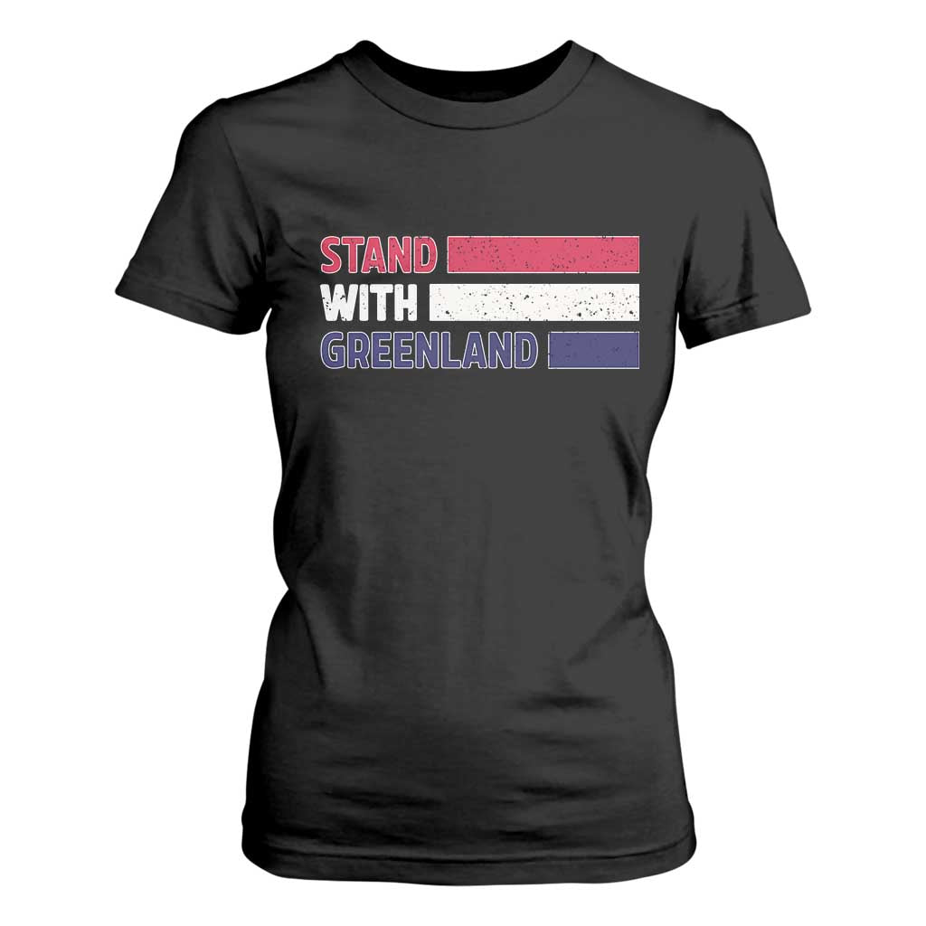 Vintage Retro Stand With Greenland T Shirt For Women Support Greenlander Gift TS12 Black Print Your Wear