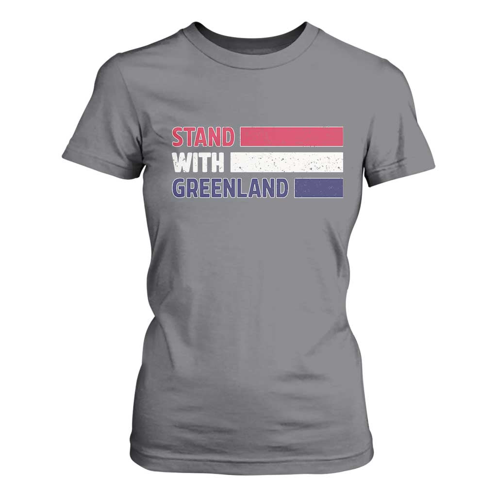 Vintage Retro Stand With Greenland T Shirt For Women Support Greenlander Gift TS12 Charcoal Print Your Wear