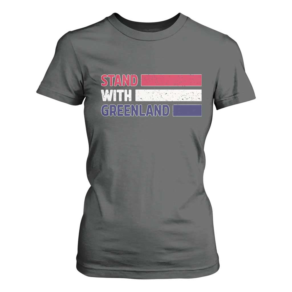 Vintage Retro Stand With Greenland T Shirt For Women Support Greenlander Gift TS12 Dark Heather Print Your Wear