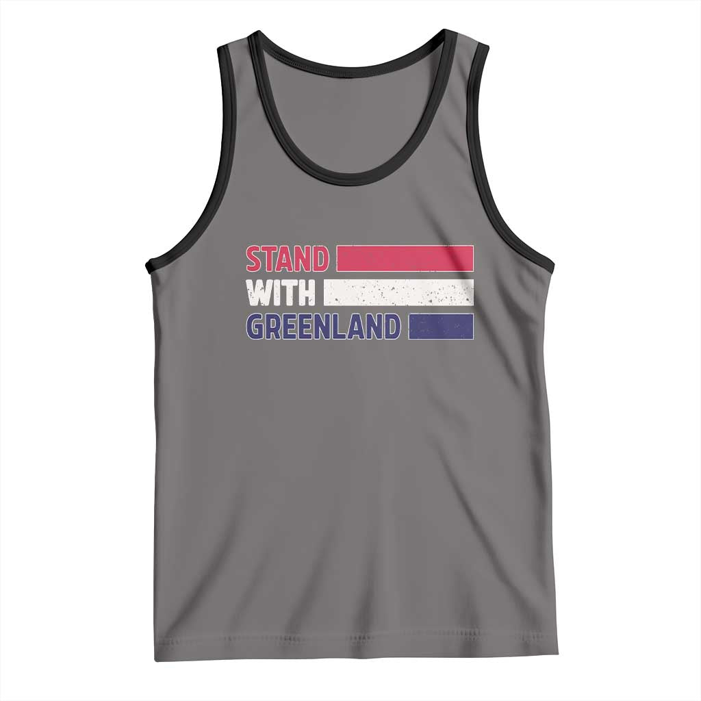 Vintage Retro Stand With Greenland Tank Top Support Greenlander Gift TS12 Deep Heather Black Print Your Wear
