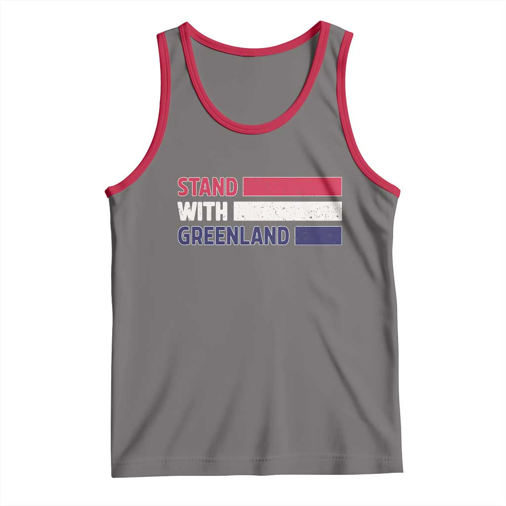 Vintage Retro Stand With Greenland Tank Top Support Greenlander Gift TS12 Deep Heather Red Print Your Wear