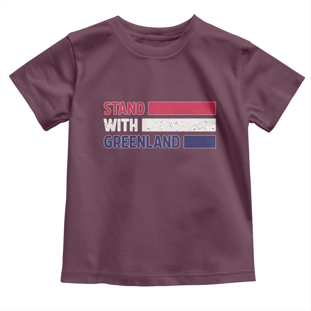 Vintage Retro Stand With Greenland Toddler T Shirt Support Greenlander Gift TS12 Maroon Print Your Wear