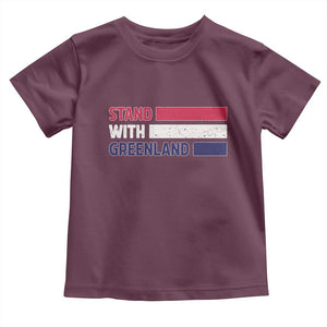 Vintage Retro Stand With Greenland Toddler T Shirt Support Greenlander Gift TS12 Maroon Print Your Wear