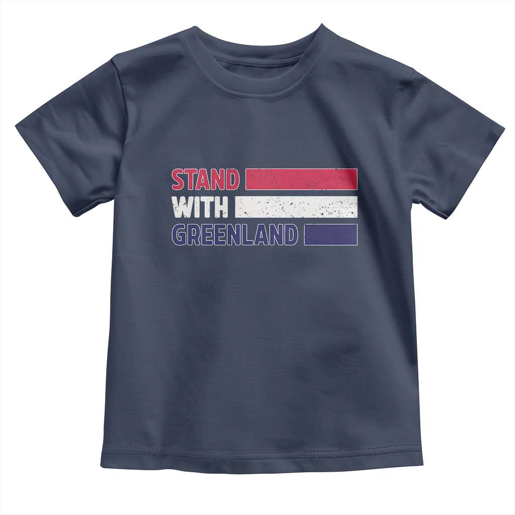 Vintage Retro Stand With Greenland Toddler T Shirt Support Greenlander Gift TS12 Navy Print Your Wear