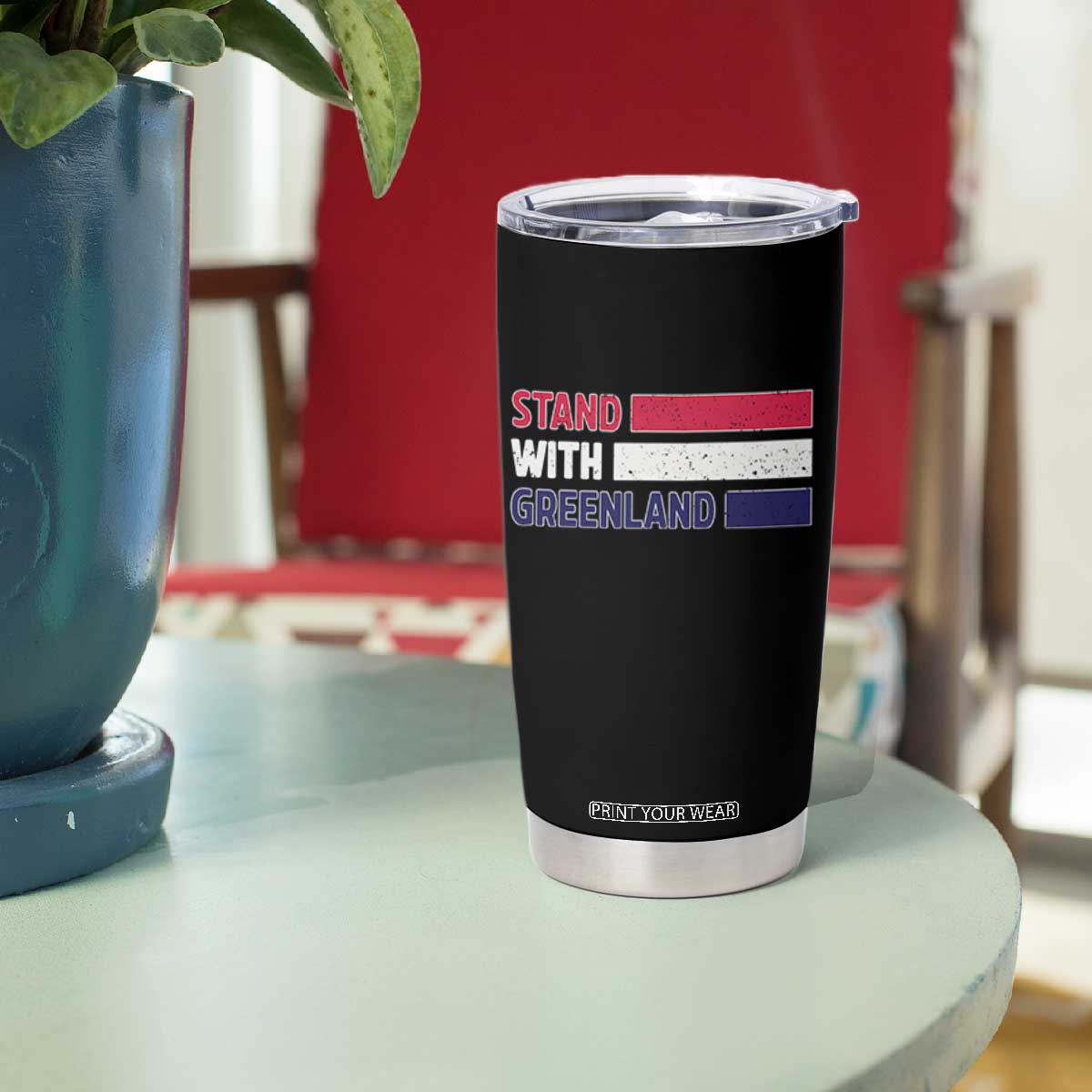 Vintage Retro Stand With Greenland Tumbler Cup Support Greenlander Gift TS12 Print Your Wear