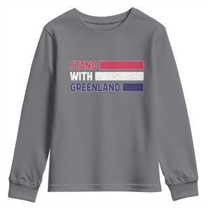 Vintage Retro Stand With Greenland Youth Sweatshirt Support Greenlander Gift TS12 Charcoal Print Your Wear