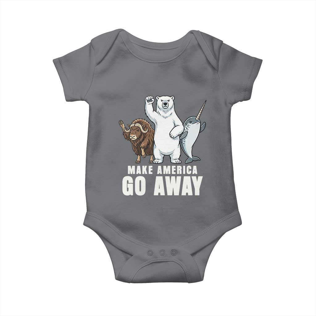 Funny Make America Go Away Baby Onesie Anti Authoritarian Political Gag Gift TS12 Charcoal Print Your Wear