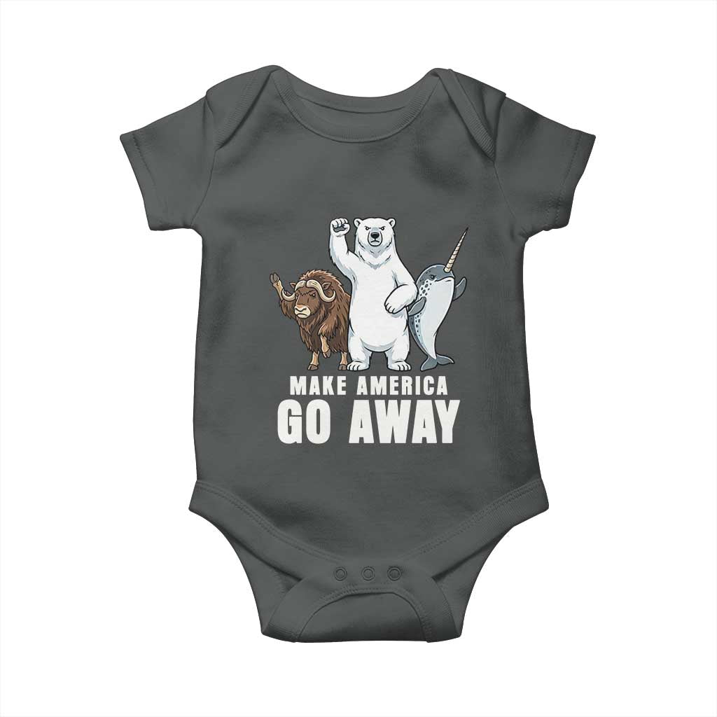 Funny Make America Go Away Baby Onesie Anti Authoritarian Political Gag Gift TS12 Dark Heather Print Your Wear