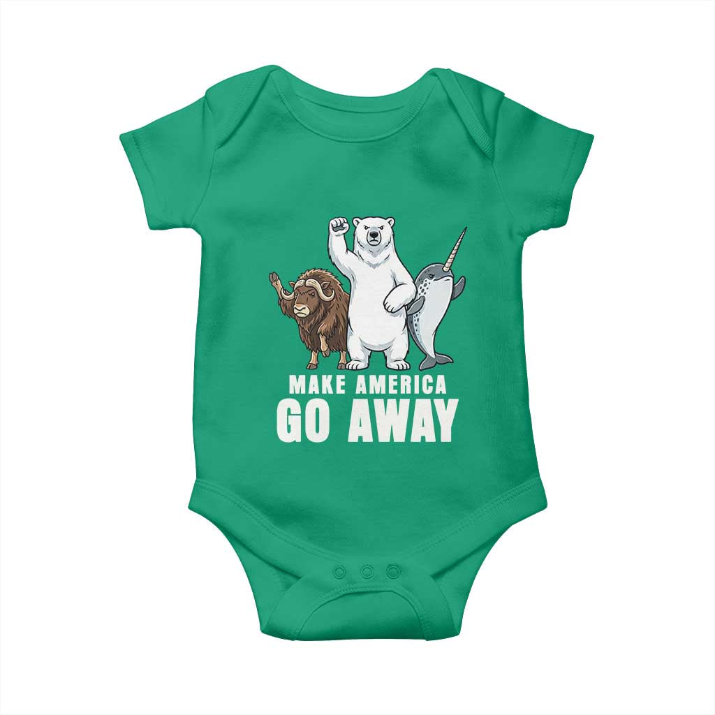 Funny Make America Go Away Baby Onesie Anti Authoritarian Political Gag Gift TS12 Irish Green Print Your Wear