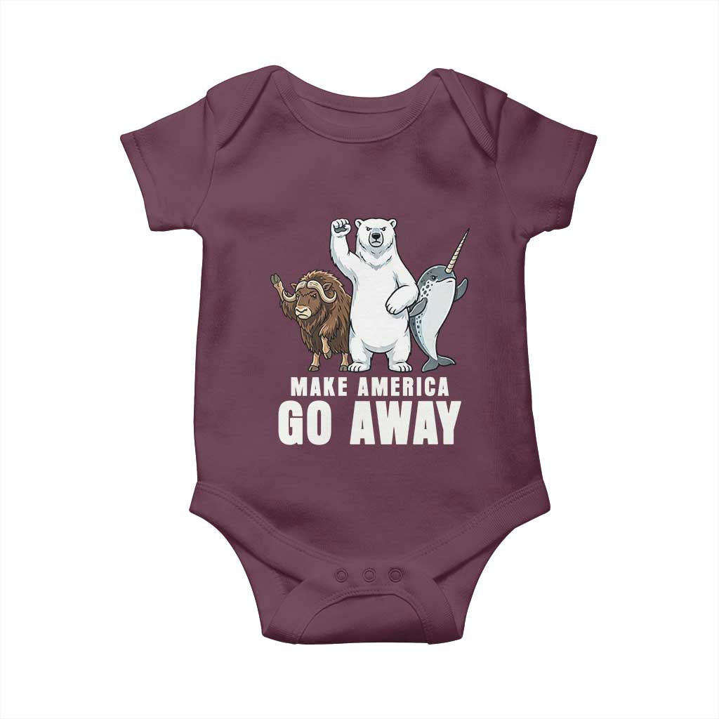Funny Make America Go Away Baby Onesie Anti Authoritarian Political Gag Gift TS12 Maroon Print Your Wear