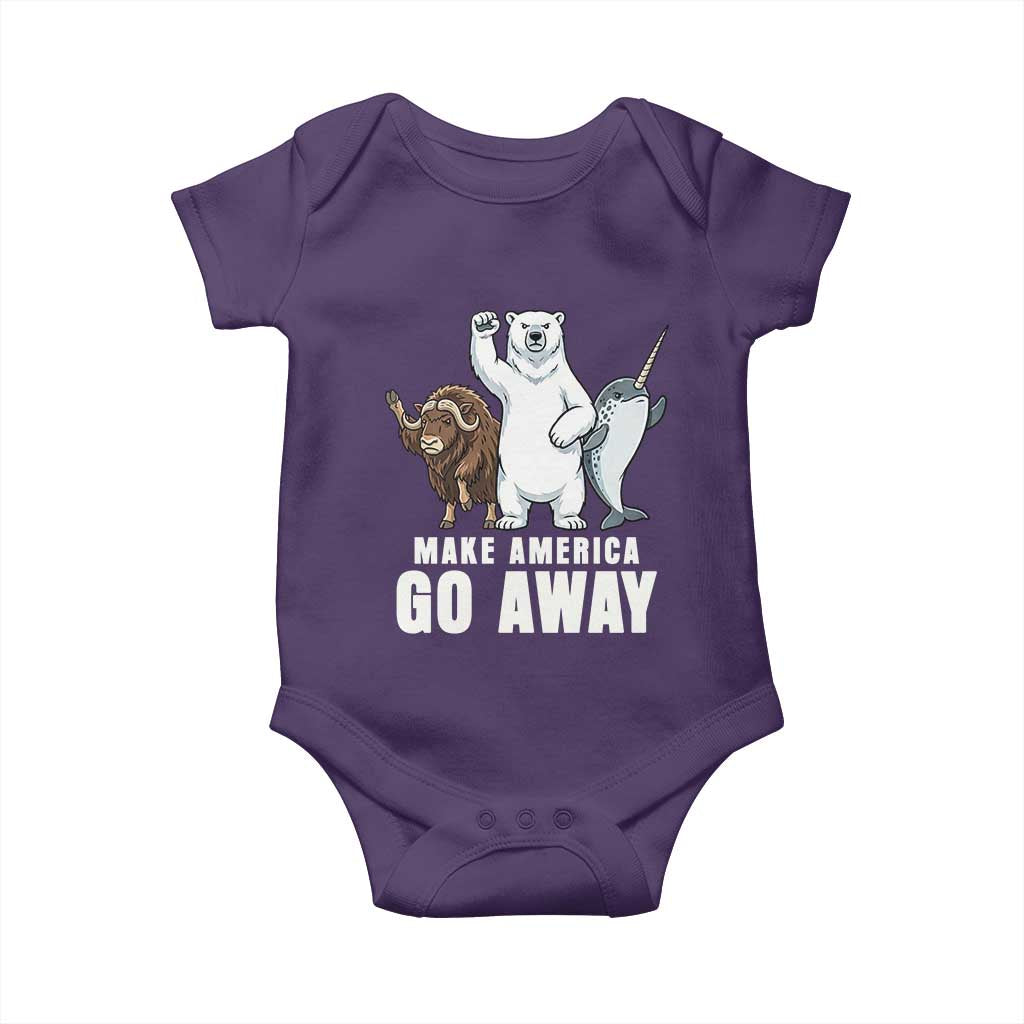Funny Make America Go Away Baby Onesie Anti Authoritarian Political Gag Gift TS12 Purple Print Your Wear