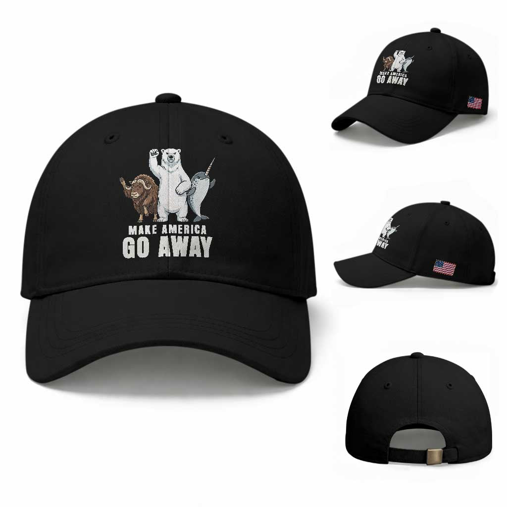 Funny Make America Go Away Baseball Cap Anti Authoritarian Political Gag Gift TS12 Baseball Cap Universal Fit Black Print Your Wear