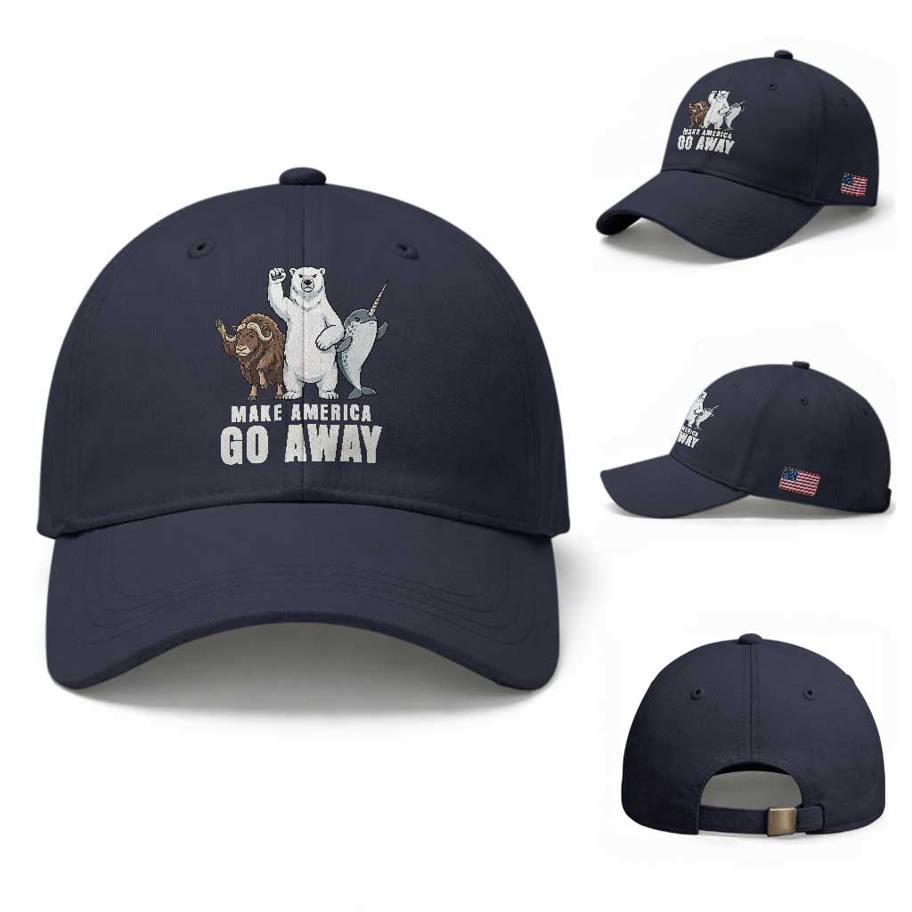 Funny Make America Go Away Baseball Cap Anti Authoritarian Political Gag Gift TS12 Baseball Cap Universal Fit Navy Print Your Wear