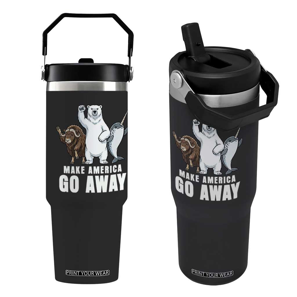 Funny Make America Go Away Flip Straw Tumbler Anti Authoritarian Political Gag Gift TS12 One Size: 30 oz Black Print Your Wear