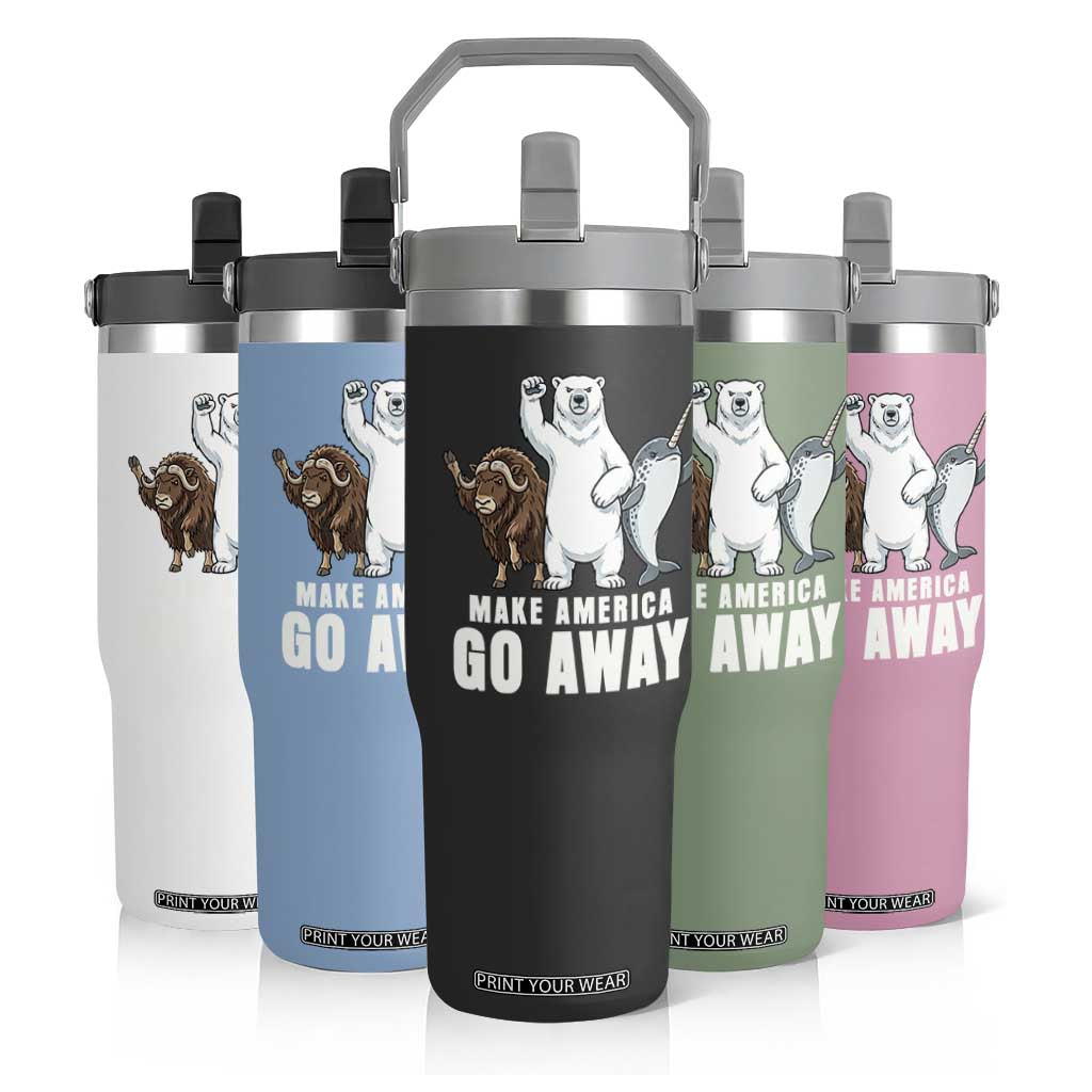 Funny Make America Go Away Flip Straw Tumbler Anti Authoritarian Political Gag Gift TS12 Print Your Wear