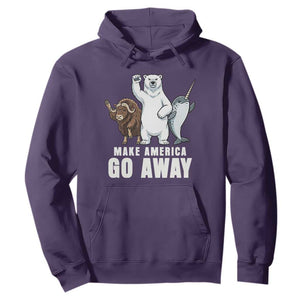 Funny Make America Go Away Hoodie Anti Authoritarian Political Gag Gift TS12 Purple Print Your Wear