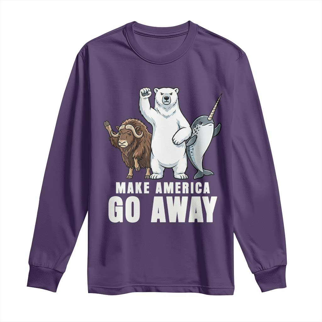 Funny Make America Go Away Long Sleeve Shirt Anti Authoritarian Political Gag Gift TS12 Purple Print Your Wear