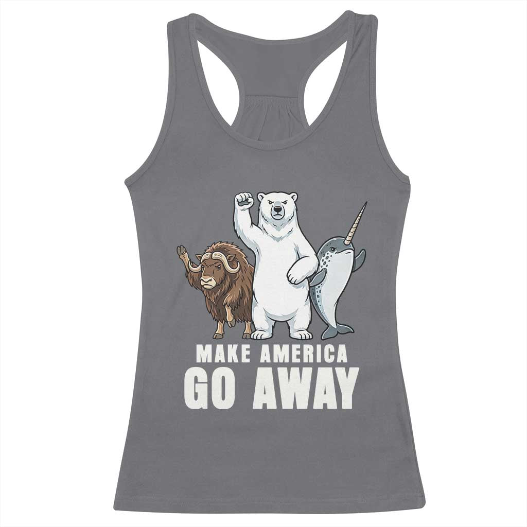 Funny Make America Go Away Racerback Tank Top Anti Authoritarian Political Gag Gift TS12 Charcoal Print Your Wear