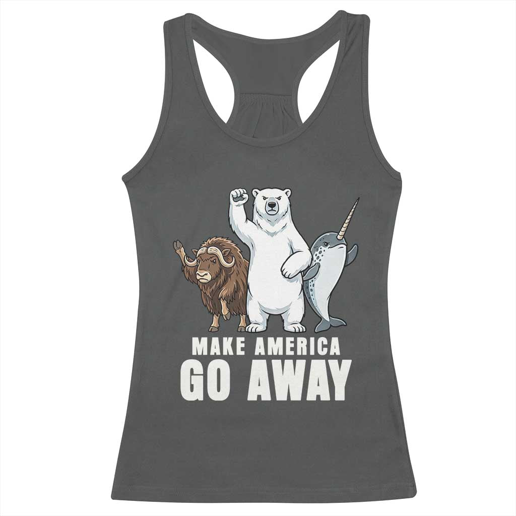 Funny Make America Go Away Racerback Tank Top Anti Authoritarian Political Gag Gift TS12 Dark Heather Print Your Wear