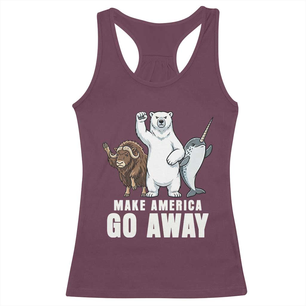 Funny Make America Go Away Racerback Tank Top Anti Authoritarian Political Gag Gift TS12 Maroon Print Your Wear