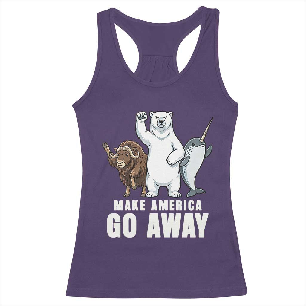 Funny Make America Go Away Racerback Tank Top Anti Authoritarian Political Gag Gift TS12 Purple Print Your Wear