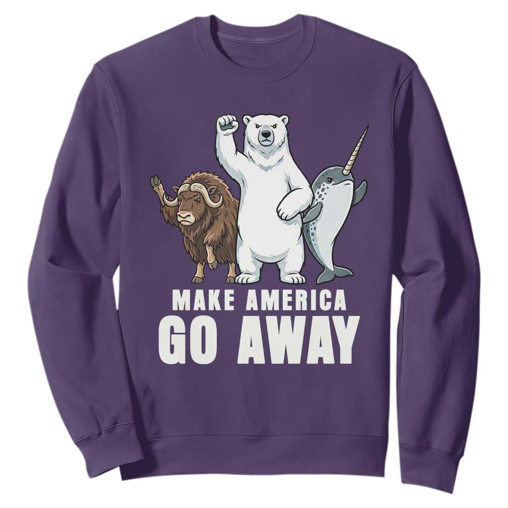 Funny Make America Go Away Sweatshirt Anti Authoritarian Political Gag Gift TS12 Purple Print Your Wear