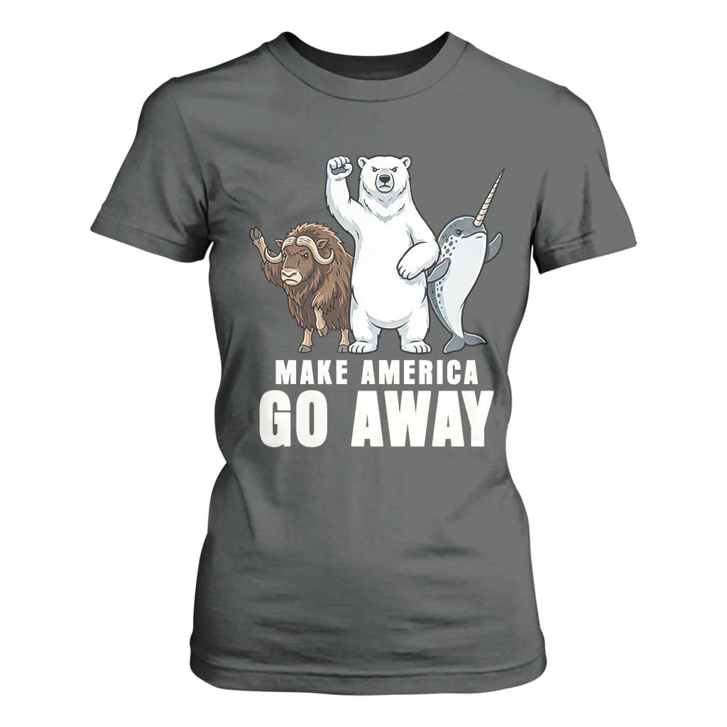 Funny Make America Go Away T Shirt For Women Anti Authoritarian Political Gag Gift TS12 Dark Heather Print Your Wear