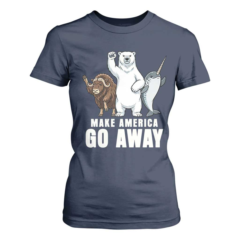 Funny Make America Go Away T Shirt For Women Anti Authoritarian Political Gag Gift TS12 Navy Print Your Wear