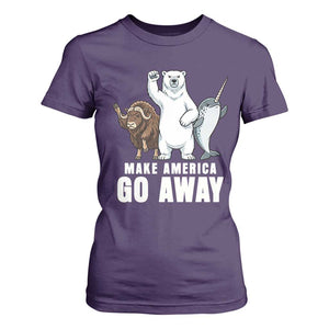 Funny Make America Go Away T Shirt For Women Anti Authoritarian Political Gag Gift TS12 Purple Print Your Wear