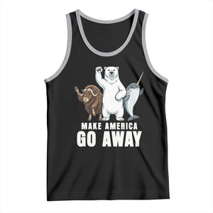 Funny Make America Go Away Tank Top Anti Authoritarian Political Gag Gift TS12 Black Athletic Heather Print Your Wear