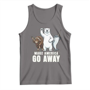 Funny Make America Go Away Tank Top Anti Authoritarian Political Gag Gift TS12 Deep Heather Print Your Wear