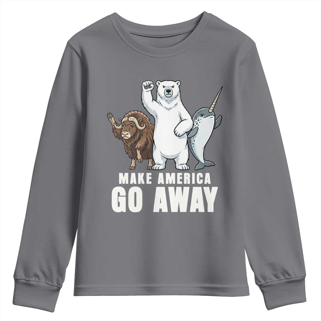 Funny Make America Go Away Youth Sweatshirt Anti Authoritarian Political Gag Gift TS12 Charcoal Print Your Wear