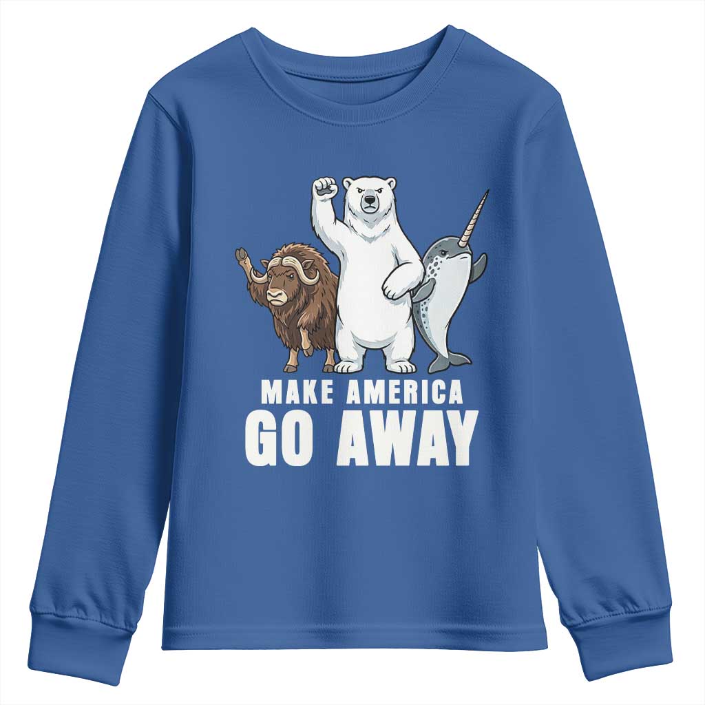 Funny Make America Go Away Youth Sweatshirt Anti Authoritarian Political Gag Gift TS12 Royal Blue Print Your Wear