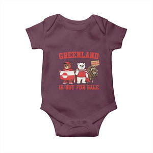 Greenland Is Not For Sale Baby Onesie Greenland Lover Support TS12 Maroon Print Your Wear