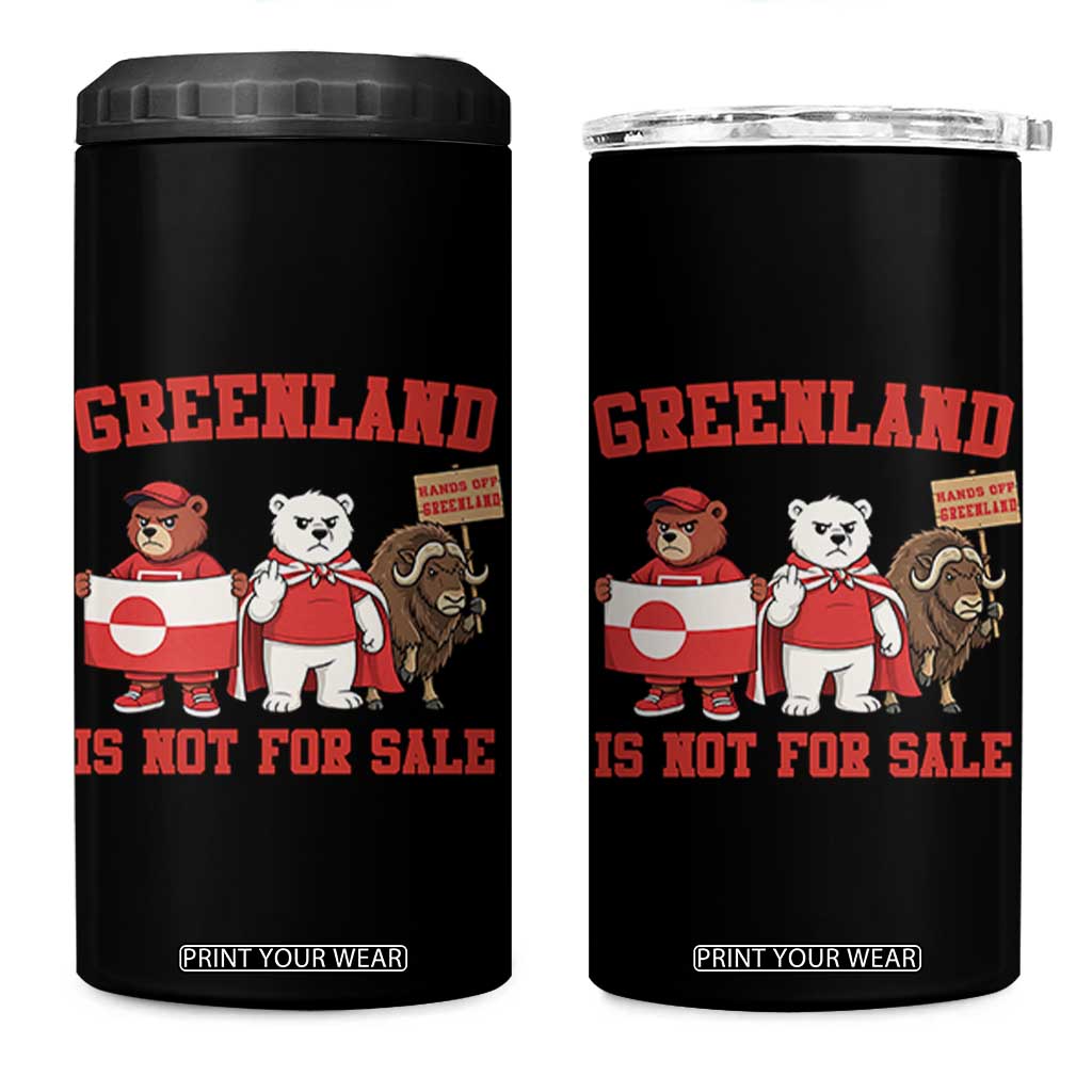 Greenland Is Not For Sale 4 in 1 Can Cooler Tumbler Greenland Lover Support TS12 One Size: 16 oz Black Print Your Wear