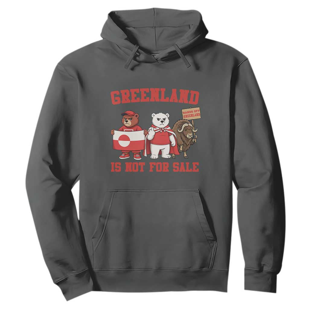 Greenland Is Not For Sale Hoodie Greenland Lover Support TS12 Dark Heather Print Your Wear