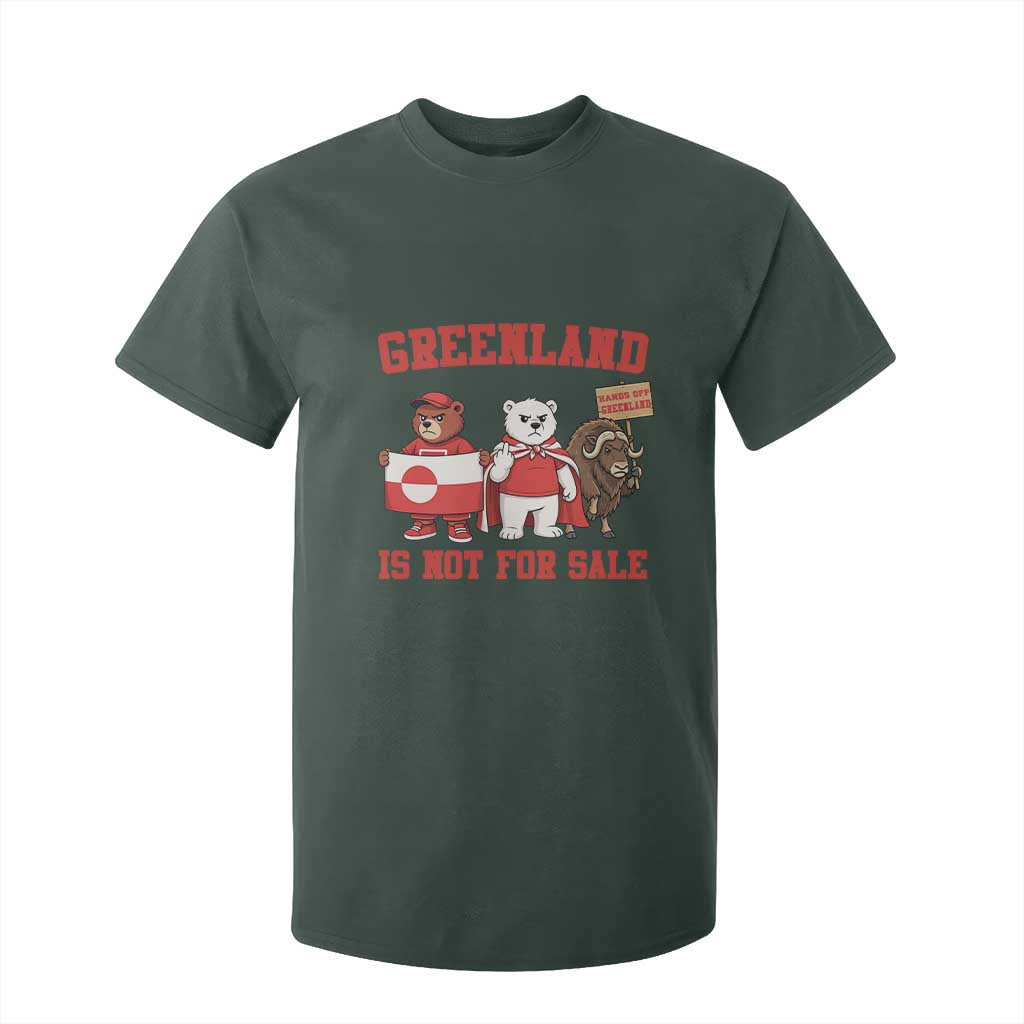 Greenland Is Not For Sale T Shirt For Kid Greenland Lover Support TS12 Dark Forest Green Print Your Wear